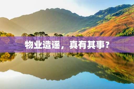 物业造谣，真有其事？