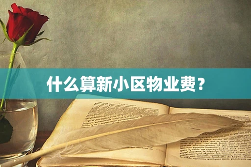 什么算新小区物业费？