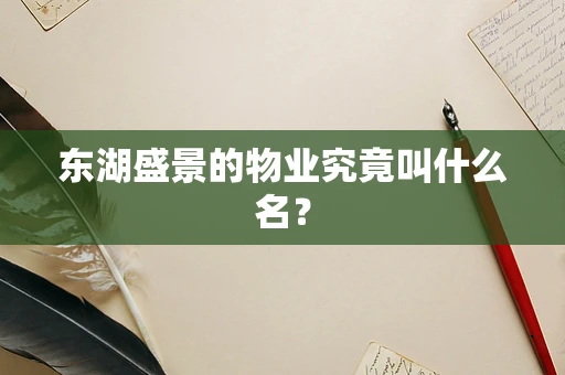 东湖盛景的物业究竟叫什么名？