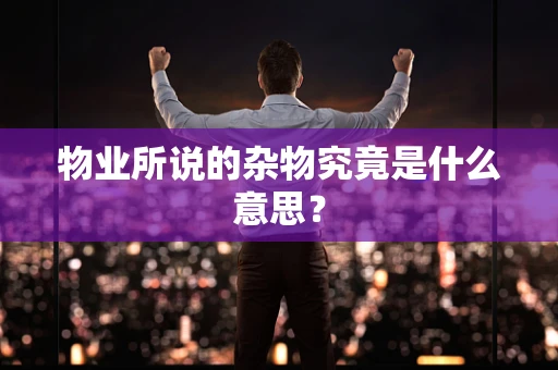 物业所说的杂物究竟是什么意思？