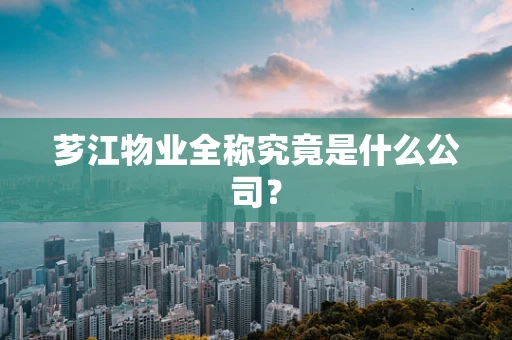 芗江物业全称究竟是什么公司？