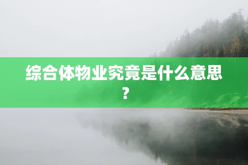综合体物业究竟是什么意思？