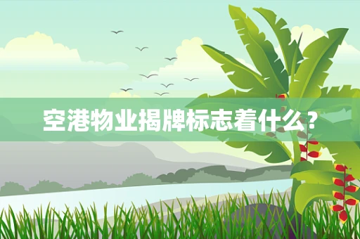空港物业揭牌标志着什么？
