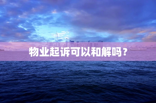 物业起诉可以和解吗？