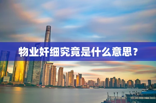 物业奸细究竟是什么意思？