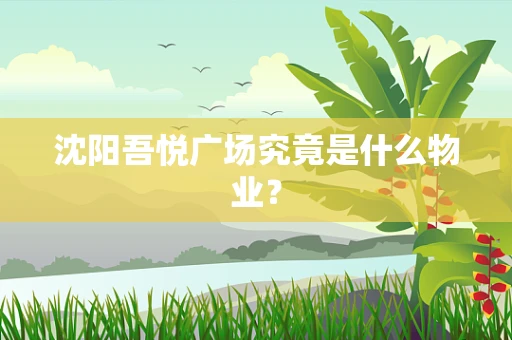 沈阳吾悦广场究竟是什么物业？