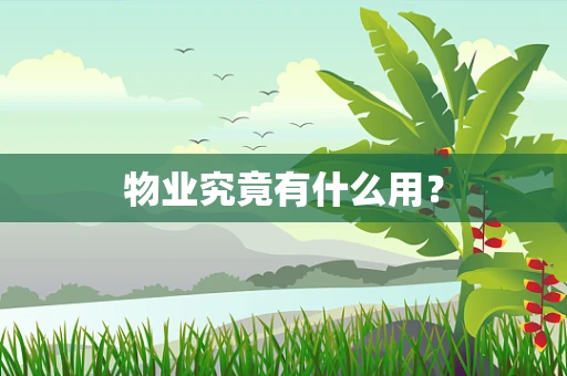物业究竟有什么用？