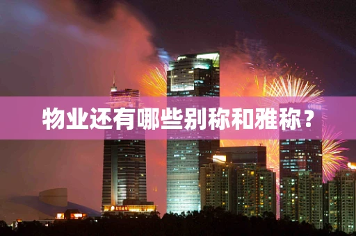 物业还有哪些别称和雅称？
