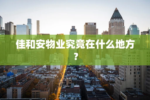 佳和安物业究竟在什么地方？