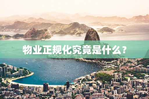 物业正规化究竟是什么？