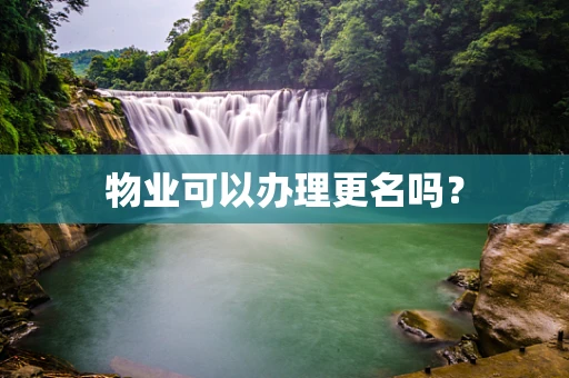 物业可以办理更名吗？