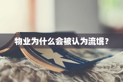 物业为什么会被认为流氓？