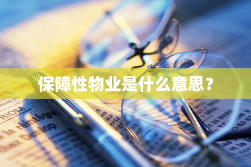 保障性物业是什么意思？