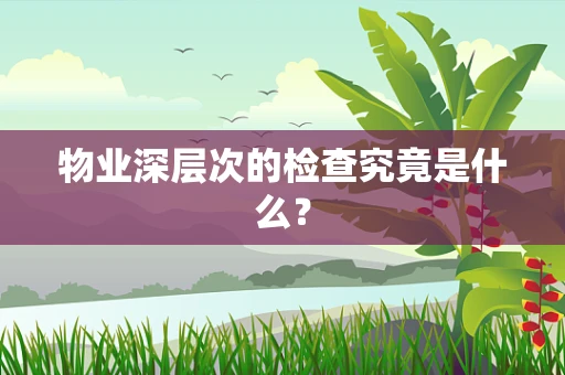 物业深层次的检查究竟是什么？