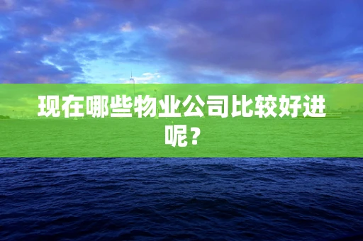 现在哪些物业公司比较好进呢？
