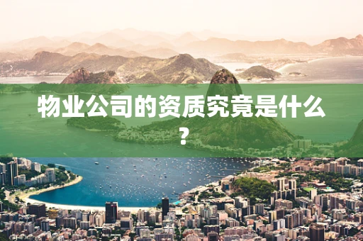 物业公司的资质究竟是什么？