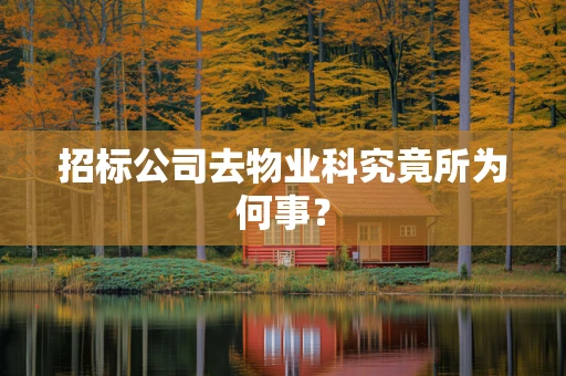 招标公司去物业科究竟所为何事？