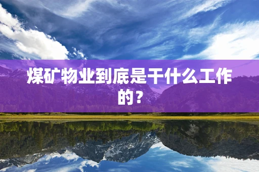 煤矿物业到底是干什么工作的？